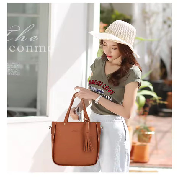 4 Pieces Set Versatile Women PU Leather Handbag