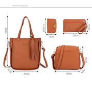 4 Pieces Set Versatile Women PU Leather Handbag